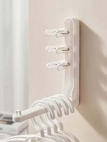 1 Pc Of Household Clothes Hanger Storage, No Need For Punching In The Bedroom, Multifunctional Household Foldable Wall Hanging Clothes Storage Rack (This Product Does Not Include Clips And Hangers). Storage And Organization Can Be Hung For Storage. Convenient And Practical. - Multicolor - View 3