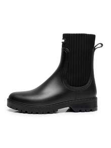 Women's Solid Color Ankle Boots, Fashion Boots For Women, Round Toe Water Boots For Women For Garden, Outdoor Footwear, 2024 Autumn Outfits  Comfortable Shoes For Daily Wear, Perfect For Students And Outdoor, Cute Winter Outfits - Army Green - View 8