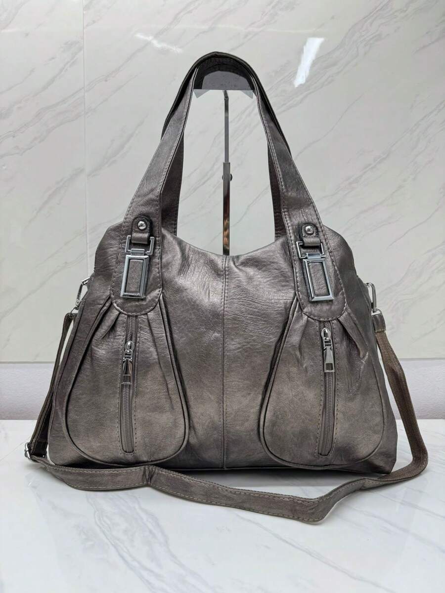 Women Shoulder Bags - Grey - View 1