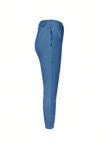 Pantalones casuales delgados y ajustados de un solo color, aptos para ir al trabajo y uso diario, para primavera/verano