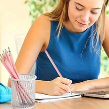 5/10/20/30 支粉色木制婚礼铅笔带橡皮擦，适用于学校、艺术、办公室、绘画、素描和学习 - A - 查看 4