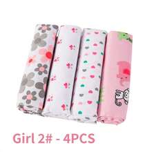 4pcs Comfortable Baby Swaddle Blankets, Newborn Cute Wraps,Baby Flannel Receiving Blankets, Baby Blankets ,Receiving Blanket For Baby 4 Packs – 30 Inch X 30 Inch - Mixed Patterned Designs