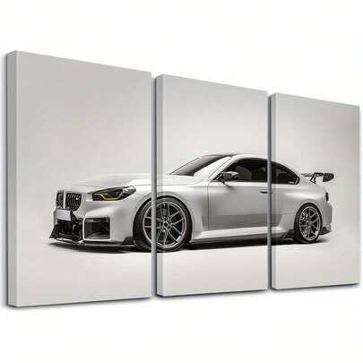 3pcs Framed Pop Art Car Poster Set, Sports Car Canvas Print Wall Painting, Boys Room Poster, Car Lover Gift Art Prints, Garage Room Aesthetic, Supercar Decorative Artwork, Home Decor, Room Aesthetic, Posters, Ideal Gift, With Frame ,Wall Art With Frame