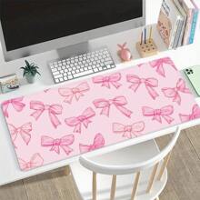 Bowknot Large Mouse Pad, Office Desk Mat, Keyboard Pad, Full Edge Locking, Anti-Slip Rubber Bottom Texture, Gaming Mouse Pad, Cartoon Pattern Back To School