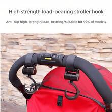 360度旋转挂钩婴儿推车挂钩手推车挂钩多功能挂钩婴儿床挂钩1/2套装 - 黑色 - 查看 3