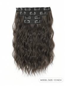 4PCS 12 Inch Clip In Hair Extensions, Invisible Lace Weft,Synthetic Natural Soft Hair Extensions,Suitable For Women And Girls For Daily Or Party Use. - Multicolor - View 10