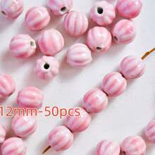 20Pcs Floral Glaze Watermelon Beads - Versatile Ceramic Charms For Diy Bracelets & Necklaces, Fashion Jewelry Crafting Accessories