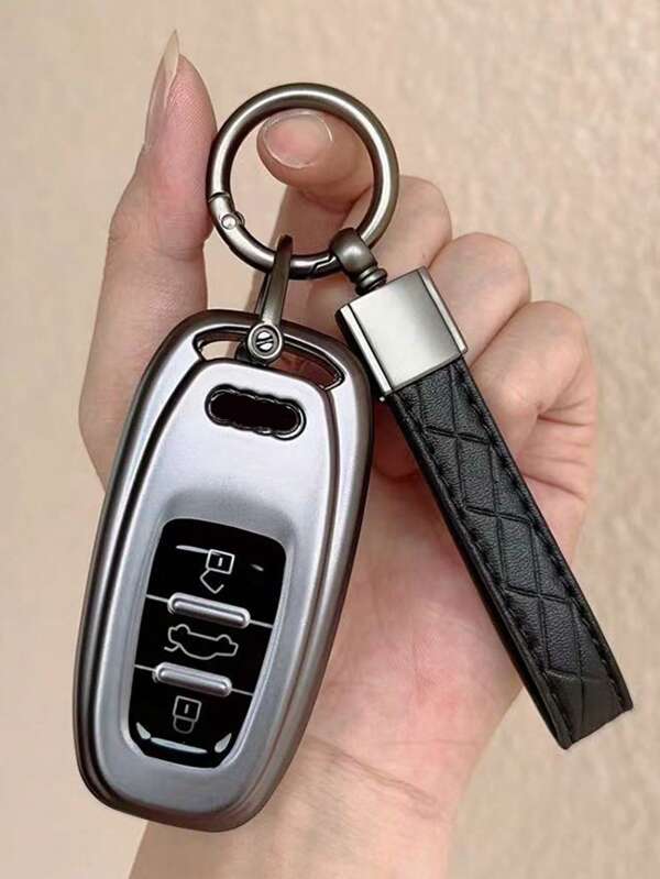 1 Set Fashionable & Versatile Gray Keychain With Key Holder