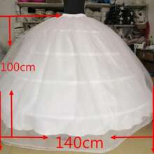 New Hot Sell 4 Hoops Big White Petticoat Super Fluffy Crinoline Slip Underskirt For Wedding Dress Bridal Gown In Stock