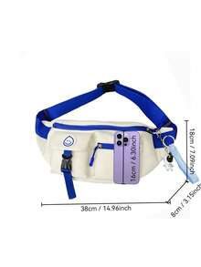Fashion Casual Crossbody Bag Solid For Men - Blue - View 2