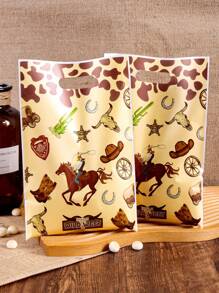 10/20/50 piezas Bolsas de regalo con temática del Salvaje Oeste con bueyes y caballos, bolsas de regalo ideales para fiestas de cumpleaños, fiestas con temática deportiva, embalaje de regalos, bolsas de regalo para fiestas y días festivos