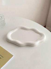 Ceramic Jewelry Tray, Decorative Cloud Vanity Key Tray For Women, Ring Holder Dish, Cute Jewelry Dish For Aesthetic Decor, White, Medium