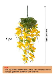 1Pc/2Pcs Artificial Hanging Flowers Fake Hanging Plants Faux Silk Hibiscus Long Vines UV Resistant Realistic Flowers For Basket Home Porch Outside Garden Yard Patio