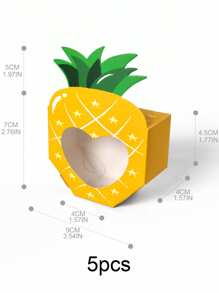 10pcs/5pcs/1pc Super Cute & Adorable Fruit Shaped Gift Boxes With Transparent Window, Creative Pineapple, Apple, Carrot Design High Quality Paper Boxes, Great For Party Gifts, Small Items Storage, Desk Decor, Room Decor, Fun Little Box, Ideal Surprise Gift, Thoughtful Choice For Stylish Parents To Spread Love & Joy, Perfect Party Decoration