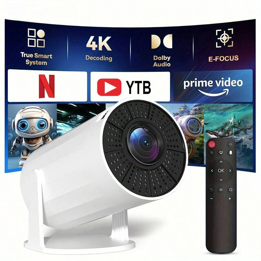 XBJ MINI Projector, 4K Portable Projector With Auto Keystone & Focus | Ultra-Clear 1080P Full HD, 10000L Brightness, Bluetooth 5.0, WiFi, Compatible With TV Stick, USB, Phone | Ideal Electronics For Home Theater, Bedroom, Outdoor Movie Night | Perfect Mother's Day, Father's Day, Graduation Gift For Family (Proyector Cine En Casa, Proyector) - 美規A型插(110-127V) - 查看 1