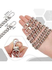 专业级 47 英寸扁平斜挎链带 | 重型锻铁替换带，带 10 毫米加固边缘和 360° 旋转扣 - 通用手拿包/钱包/手提包配件（古金色）