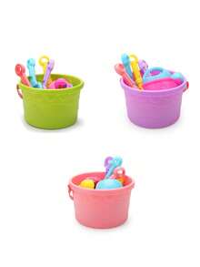 8pcs Children's Beach Toy Sand Print Set, Cute Big Eye Sand Print And Polka Dot Bucket, Wheat Straw Material Summer Beach Shovel Toy, Winter Snow Play Tool Beach Sand Play Tool, Beach Digging Shovel Tool, Boys And Girls Play Sand And Water, Children's Birthday Gifts, Outdoor Activity Toys(Random Colour) - Multicolor - View 11