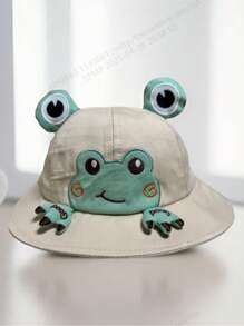 1 pieza Sombrero de sol de malla transpirable con diseño de rana para niños pequeños, estilo versátil y lindo, adecuado para primavera, verano y otoño