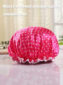 Bonnets de douche imperméables à double couche, bonnets de douche pour les femmes pour le bain, le shampooing et le maquillage. Bonnets de bain de haute qualité réutilisables et portables pour les voyages
