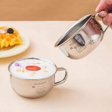 1/5个装 70/200毫升 304不锈钢迷你儿童水杯，带手柄，可爱水豚和小熊图案，便携耐用防烫饮水杯，适合成人和学生在家、学校、办公室、聚会、户外露营、野餐、旅行、返校等场合使用 - 彩色 - 查看 6