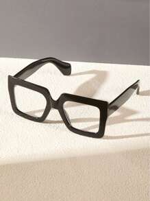 1/4pcs Women Geometric Large Frame Plastic Casual Style Classic Chunky Modern Simple Style Portable Glasses Combination For Driving Daily Life Reading Decoration