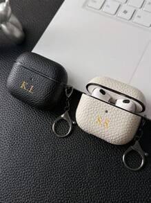 [Personalizzato]Custodia per 1 2 3 4 Pro 2 personalizzata con iniziali personalizzate in oro, in finta pelle di lusso con motivo a buccia di litchi, TPU, con portachiavi, stile elegante, colorato, vintage, carino, essenziale, divertente, personalizzato, unico, ideale come regalo per lui, lei, fidanzato, fidanzata, famiglia, amici, nonni, coppia, per anniversari, compleanni