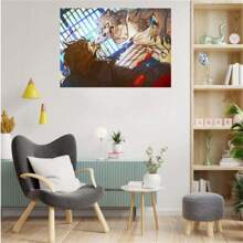 1pc Frameless Vintage Painting Anime Art Posters Decoration Game Room Bar Coffee Shop Bedroom Dormitory Wall Cartoon Modern Wall Arts Decoration Home Decoration Gifts ,Wall Art With Frame