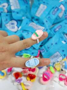 20/50pcs Cute Cartoon Design Blind Box Rings - Unique Surprise Gifts - Party Favors