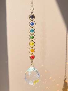 1pc Crystal Prism Suncatcher For Home Decoration, Moving & Meditation, Rainbow Maker (Rainbow & Fantasy)