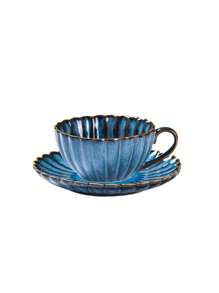 1 Set European Vintage Ceramic Coffee Cup & Saucer, High-Aesthetic Petal-Shaped Mug & Butterfly, Afternoon Tea Set, Beautiful & Practical, Cups & Saucers Can Be Used As Storage Trays, Suitable For Brewing Coffee, Making Tea, Daily Use, Coffee Shop And More Scenarios Back To School