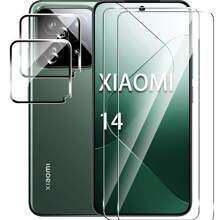 Set da 4 pezzi compatibile con Xiaomi Redmi 14C - 2 pezzi di pellicola protettiva in vetro temperato per schermo + 2 pezzi di pellicola protettiva in vetro temperato per fotocamera, pellicola protettiva anti-graffio per 14T/14T PRO/14/13T/13C/13T Pro, regalo per compleanni, famiglia, amici, protezione per schermo del telefono, accessori per telefono, impermeabile, antiurto, anti-caduta, anti-impronta digitale, copertura completa