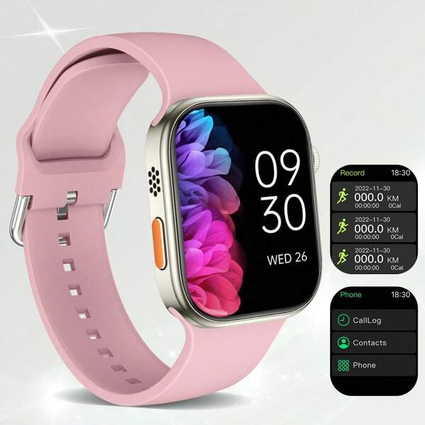SIMSONLAB Montres connectées sportives 2025 avec écran de 1,83 pouces, modes multi-sports pour plusieurs langues, cadrans personnalisés, appel sans fil, prévisions météorologiques, contrôle de la musique, tracker de fitness pour femmes et hommes. Cadeau de Noël.