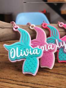 Mermaid Tail Summer Vibes Tropical Beach Name Personalized Custom 3D Printed Keychain Keyring Backpack Luggage Tag Gifts