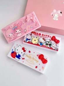 Sanrio 1 Pieza Caja de almacenamiento de tamaño pequeño con personajes de dibujos animados Sanrio Kawaii Hello Kitty, My Melody, Cinnamoroll, Kuromi, Gato Kitty, regalo portátil de sobremesa (Algunas partes pueden ser aleatorias)