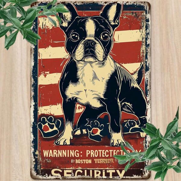 1pc 8" X 12" Corgi Dog Metal Sign, Durable Metal Plaque, Easy Wall Mounting Decor For Home, Bar, Cafe, Garage, Random Hole Pattern