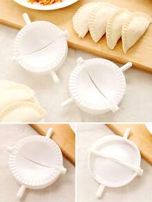 3件套饺子模具、DIY饺子模具、饺子制作器具、压面机、快速简便的饺子制作器、用于制作完美形状饺子的塑料模具、手动饺子制作器、塑料饺子模具、快速饺子夹、可在洗碗机中清洗 - 白色 - 查看 3