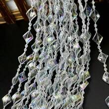 5米彩色透明亚克力水晶UFO珠链婚庆装饰门帘客厅卧室珠帘婚房装饰浪漫珠饰 - 彩色 - 查看 4