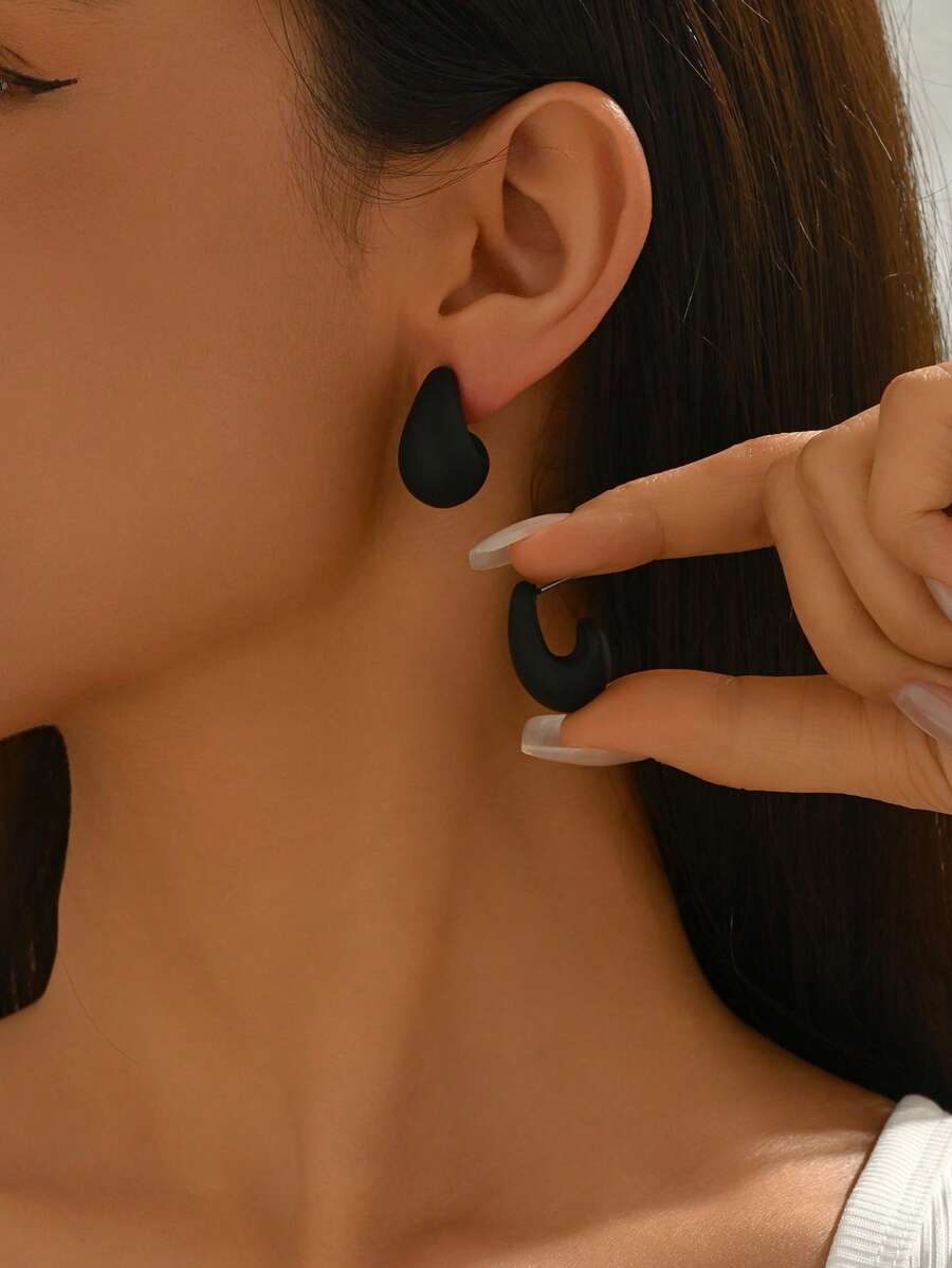 1 Pair Stylish & Simple Minimalist Design Seed Bead Earrings, Unique High-End Small Batch For Women Everyday Wear