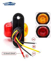 GLANBERT 4pcs Red + White/Yellow Dual-Color LED Car Lights, Truck Dual-Color Waist Lights, Dual-Color Exterior Decorative Lights, Suitable For Sedan, Truck And Off-Road Vehicle Mini Lights - Multicolor - View 5