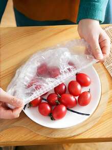 1 pachet/3 pachete Folie de plastic de dimensiuni mari, capac pentru alimente îngroșat de unică folosință, fără rupere, potrivit pentru tăvi de fructe, farfurii, boluri și pungi de conservare pentru vase.