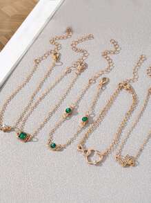 Ensemble de bijoux pour femme 5 pièces, bracelet à la mode et décontracté, idéal au quotidien et comme cadeau de Noël pour vos amis.