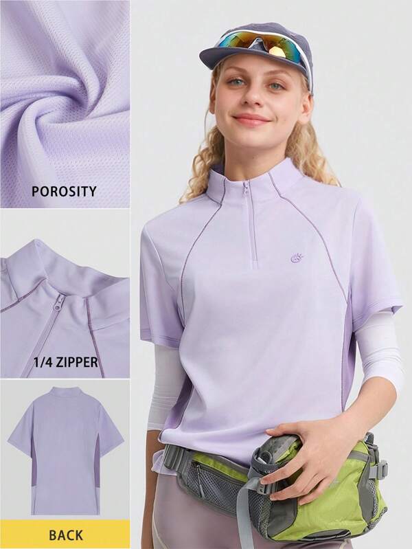 TECTOP Women's Spring/Summer Short Sleeve T-Shirt Sweatshirt Gym Outdoor Hiking Running Breathable Quick Drying Sweat Absorbent High Stretch Fabrics