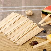 50pcs Craft Sticks Ice Cream Sticks Natural Wood Popsicle, Wood Crafts, Tongue Depressors, 4.5 Inch Length Ice Pop Sticks For DIY, Best Gift For DIY Lovers. Mother's Day, Father's Day, Valentine's Day Birthday Gift, Summer - Multicolor - View 1
