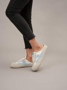 2025 Spring/Summer New Retro Color Block Platform Closed Toe Mule Sandals, Breathable Mesh Soft Sole Slip-On Loafers, Pregnant Women