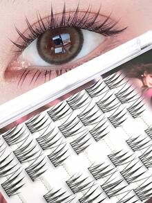 7 fileiras de 42 conjuntos de cílios postiços densos e não adesivos que podem ser facilmente enxertados sem cola. Cílios naturais estilo ACE Girl Group, cílios para maquiagem, embalagem de grande capacidade, embalagem de papel de alta qualidade, cílios postiços não adesivos que podem ser facilmente enxertados em cílios postiços pessoais.