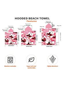 1 Peça Capa/Poncho com Capuz Estampa de Morango e Cereja - Super Macio em Microfibra com Estampa de Praia, Adequado como Presente para Homens, Mulheres, Casais - Decoração de Praia e Casa, Xale para Casais | Roupão de Microfibra, Adequado para Todas as Férias de Volta às Aulas
