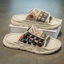 Men's Summer Slippers, Outdoor Casual Non-Slip Deodorized Sport Beach Shoes, Thick Sole Beach Sandals - Beige - View 10