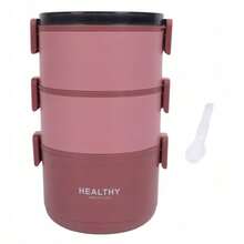 Fiambrera de 3 capas con cuchara