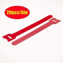 20/50 件可重复使用尼龙钩环带 - 耐用、柔软的自粘胶带整理器，适合日常办公室使用