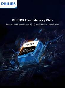 PHILIPS PHILIPS hochkompatible, großvolumige Speicherkarte, stabile Lese- und Schreibvorgänge, langanhaltend, vollständig kompatibel mit allen Arten digitaler Geräte, ermöglicht einfaches Speichern von Fotos, Videos und wichtigen Dateien und erfüllt verschiedene Nutzungsanforderungen wie tägliches Fotografieren, Datensicherung, Audio- und Videoaufnahmen usw.!